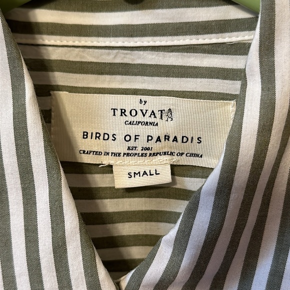by Trovata California Birds of Paradise S Striped Button Down Shirt Blouse - Picture 9 of 14